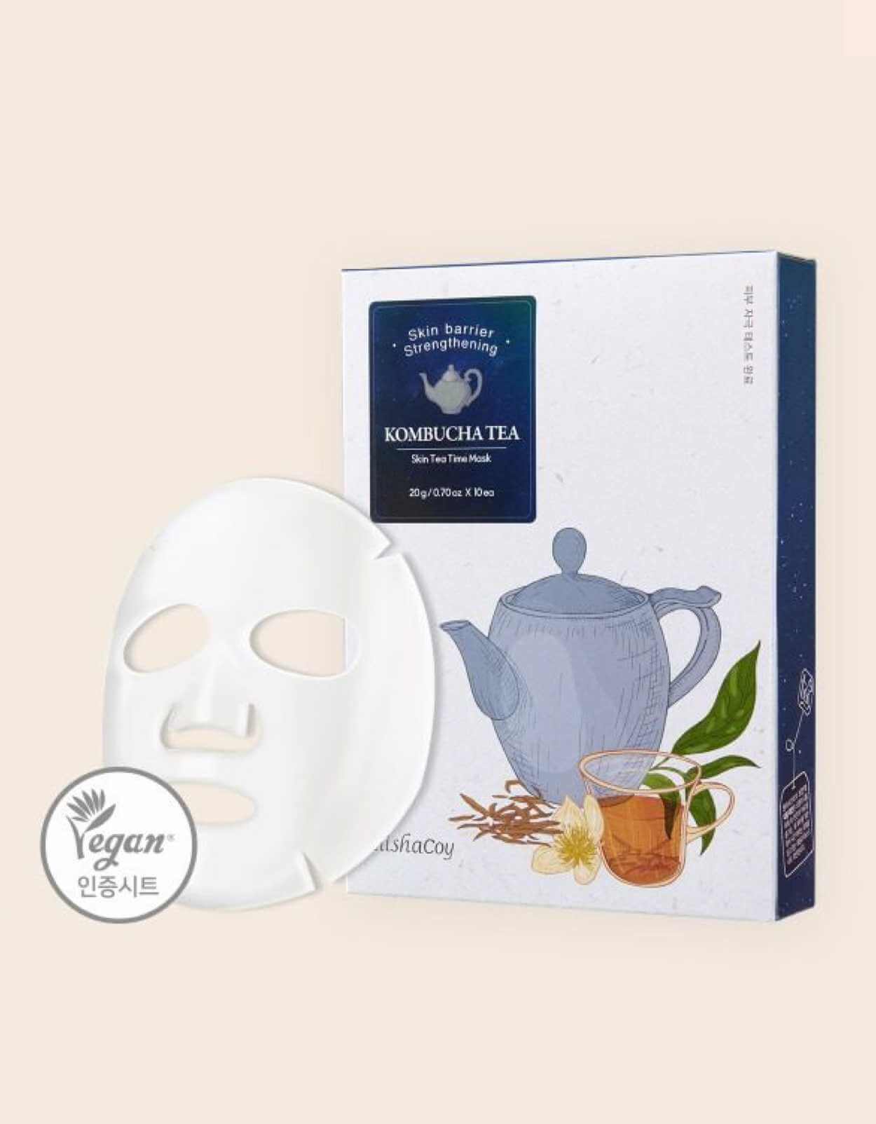 ElishaCoy Skin Tea Time Mask – Kombucha Tea 20g 10 Stueck pro Packungseinheit